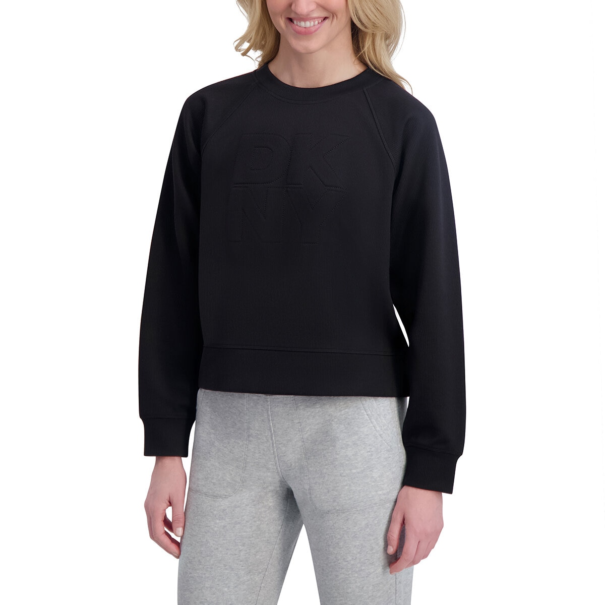 DKNY Sport Sudadera para Dama Negro Grande