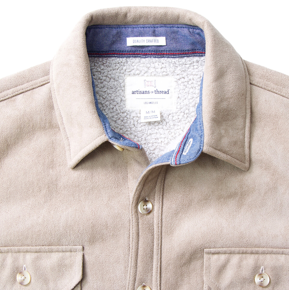 Artisans of Thread Chamarra tipo camisa para Caballero Gris Extra Grande