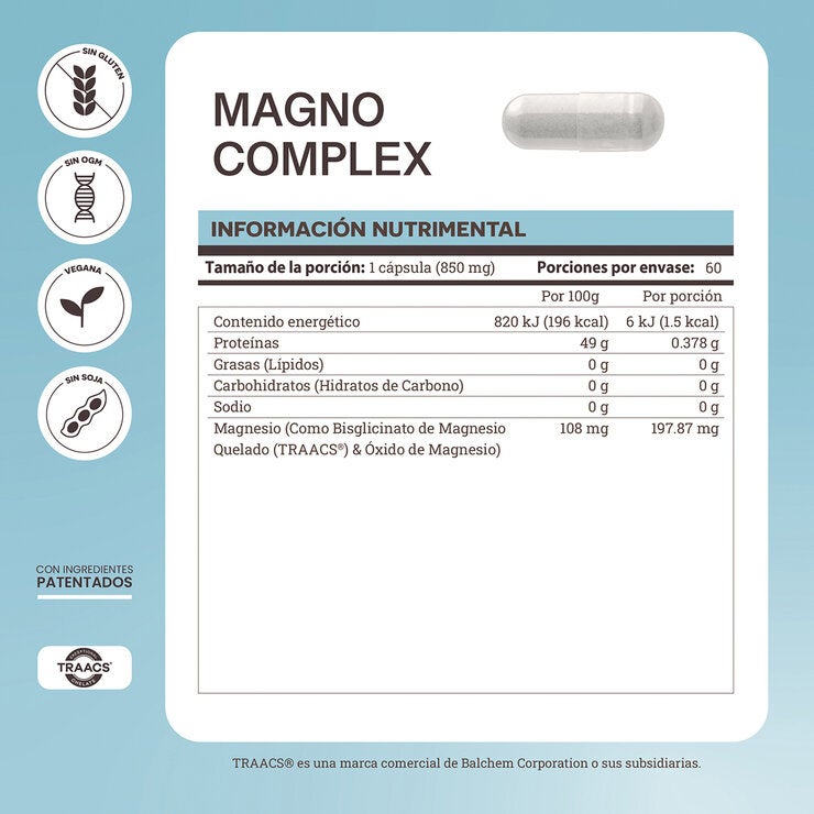 Matter Magno Complex Bisglicinato de Magnesio Quelado (TRAACS) 2 Frascos de 60 Cápsulas c/u Matter Magno Complex Bisglicinato de Magnesio Quelado (TRAACS) 2 Frascos de 60 Cápsulas c/u