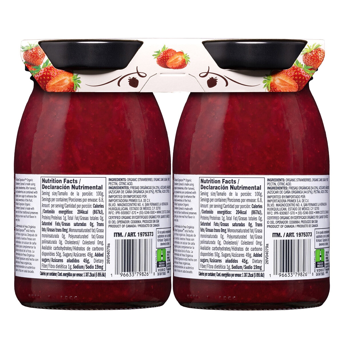 Kirkland Signature Mermelada de Fresa Orgánica 2/680 g