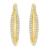 Aretes de Diamantes, 1.00ctw, Oro Amarillo de 14K