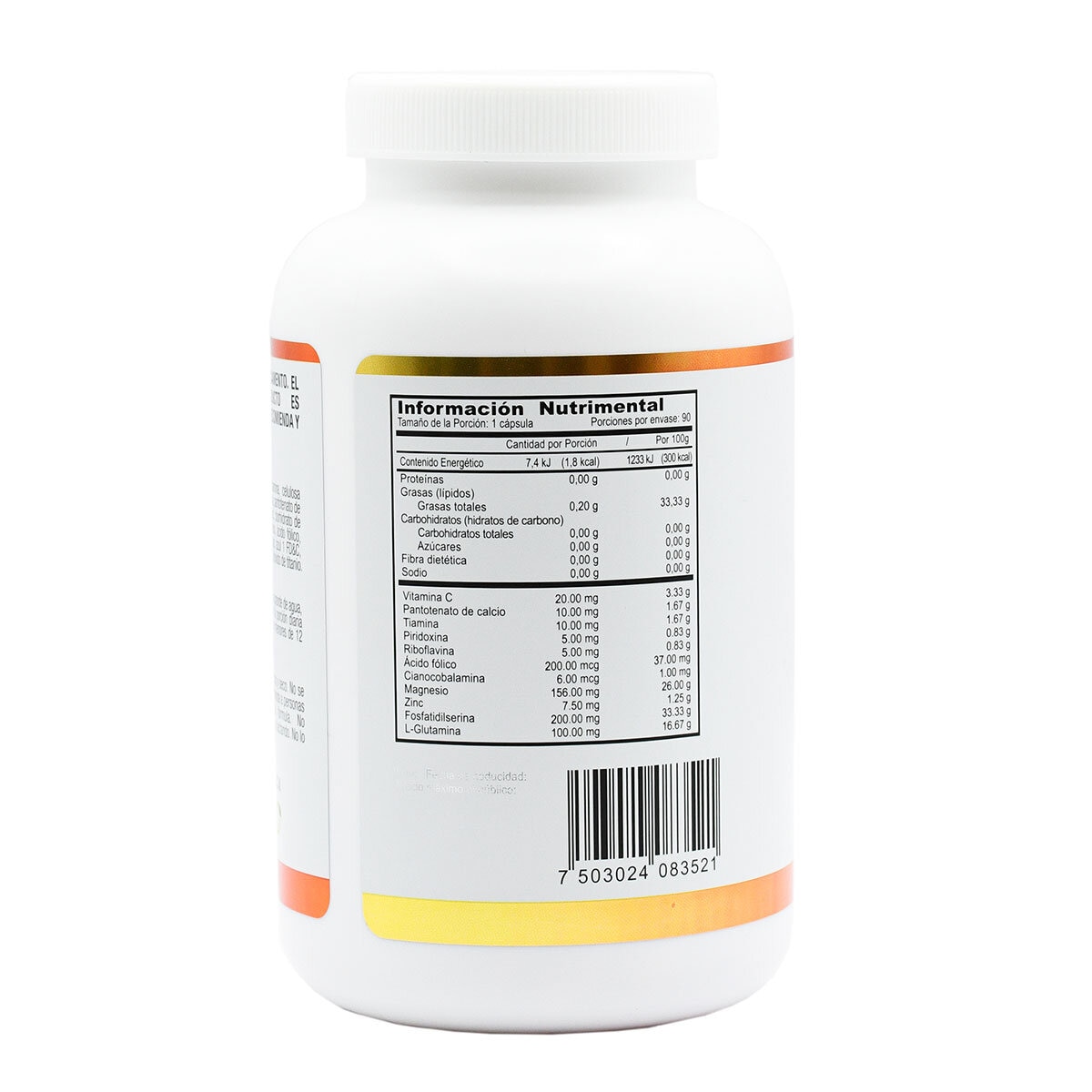 JustOlFocus Glutamina Fosfatidilserina 7 Vitaminas Zinc + Magnesio 90 Cápsulas