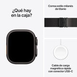 Apple Watch Ultra 3 (GPS + Cellular) Caja de Titanio Negro 49mm con Correa Milanese Loop M
