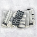 Juego de 8 Toallas de Cocina, Lineas Negras