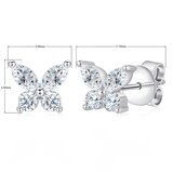 Aretes de Diamantes 0.58ctw, Forma Mariposa, Oro Blanco 14K Aretes de Diamantes 0.58ctw, Forma Mariposa, Oro Blanco 14K