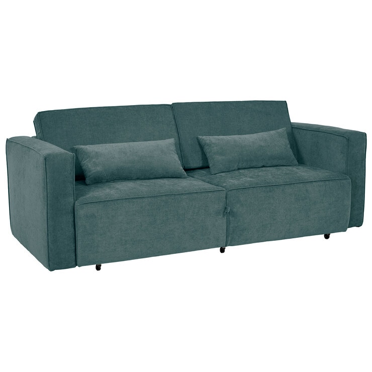Violanti, Sofá Cama De 3 Plazas Con Brazos, Color Turquesa