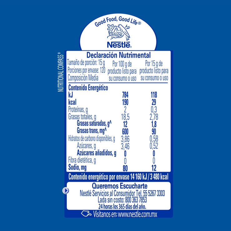 Nestle Media Crema 8 pzas de 225 g