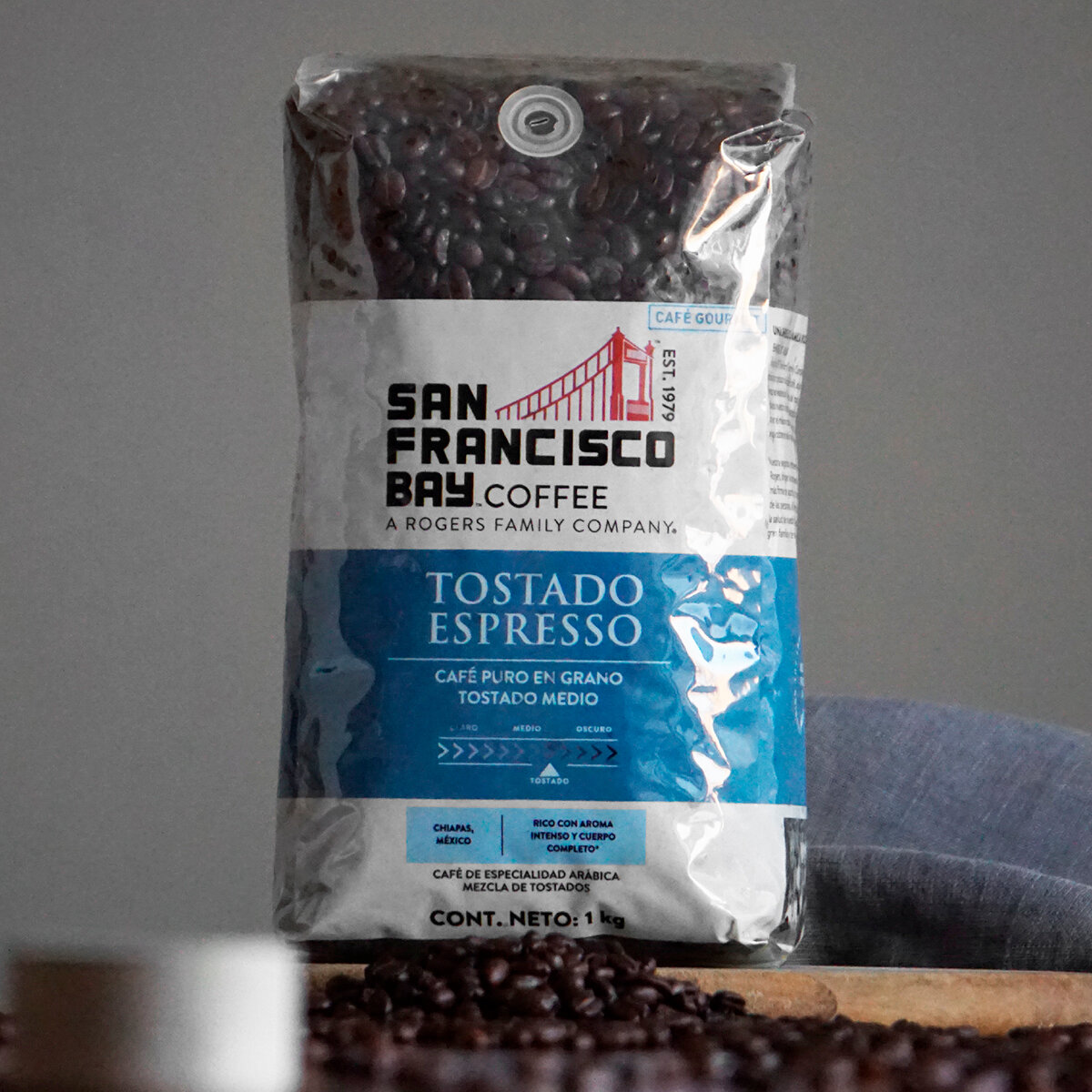 San Francisco Bay Coffee Pete's Espresso Café en Grano de Chiapas 1 kg
