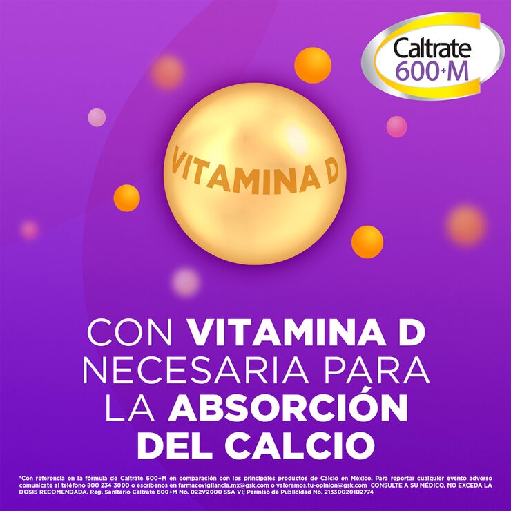 Caltrate 600+M Vitamina D3 + Minerales 2 de 60 Tabletas