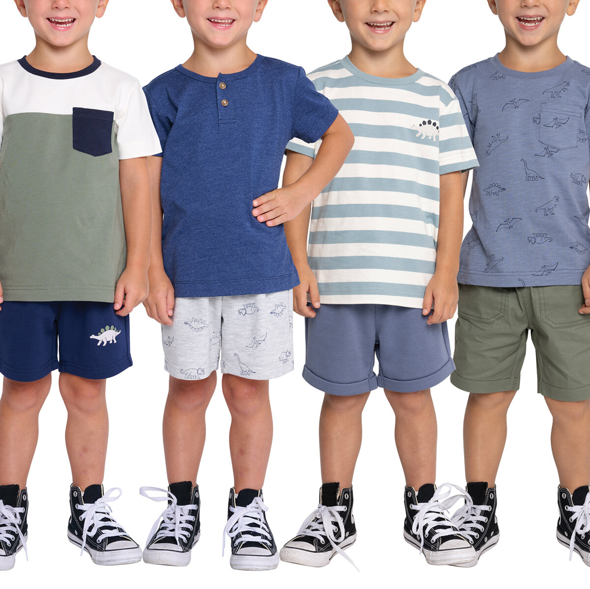 Pekkle Playera 4 piezas para Niños y Niñas Dinosaurio 5 Años
