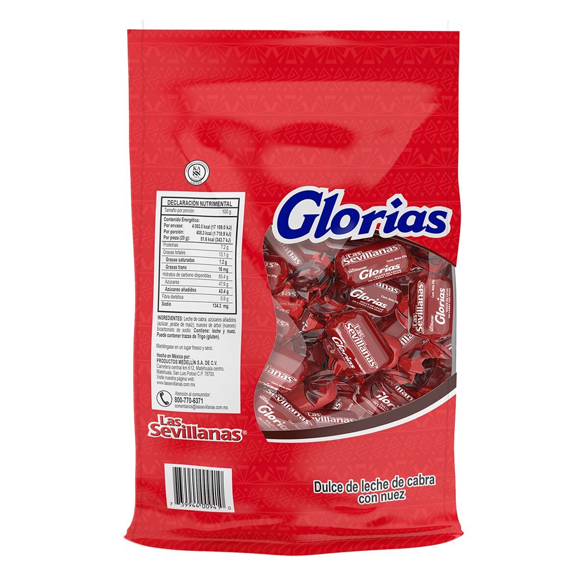 Las Sevillanas Glorias con Nuez 50 pzas de 20 g