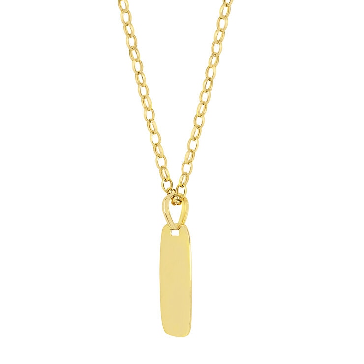 Dije Placa, Oro Amarillo 14K