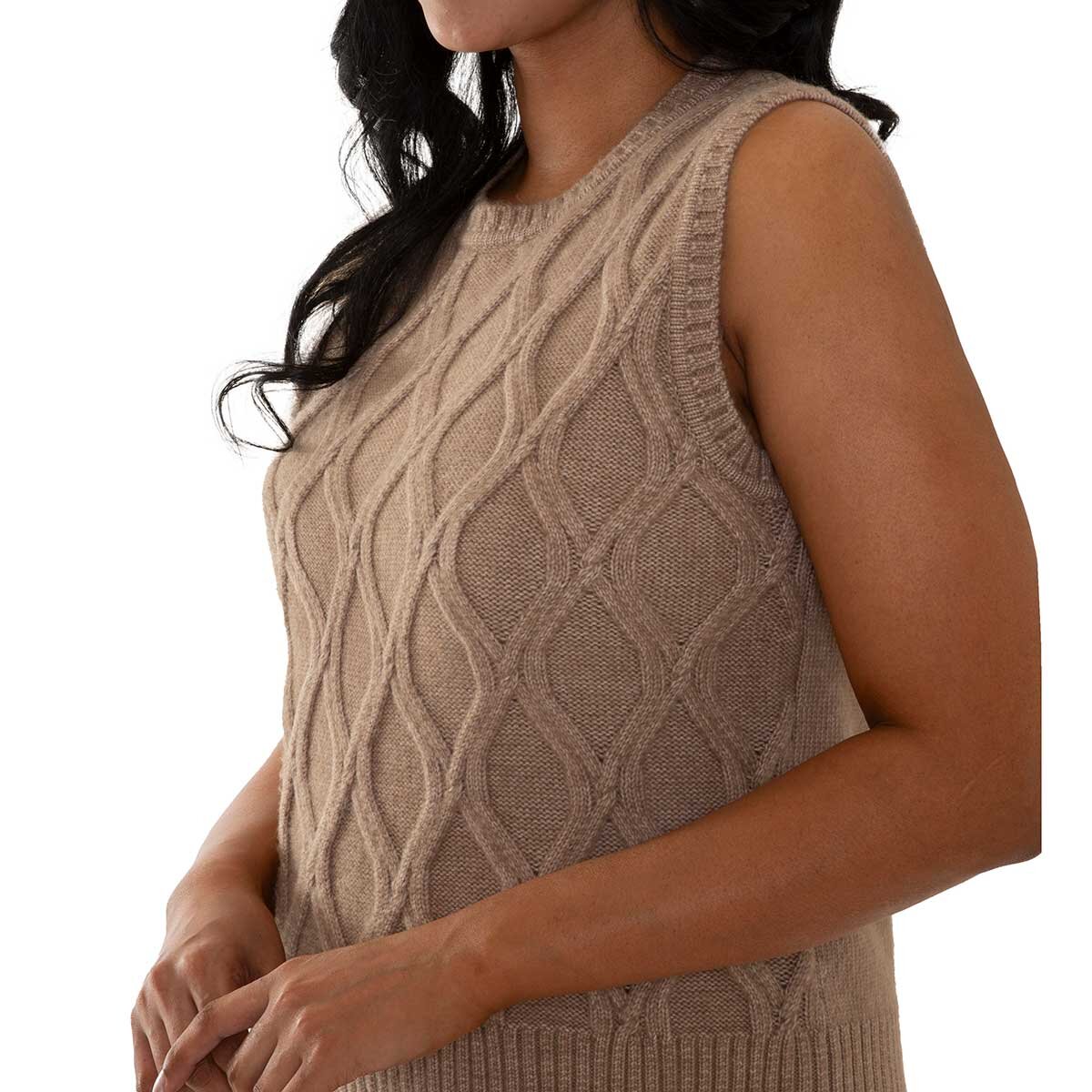 Mario Serrani Italy Chaleco de punto para Dama Café Chica