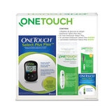 OneTouch Select Plus Flex Medidor de Glucosa en Sangre + 25Tiras Reactivas + 25 Lancetas y Puncionador