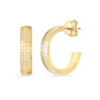 Aretes 'C', Oro Amarillo 14K