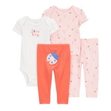 Carter's Conjunto de 4 piezas para Bebés Rosa 9 Meses