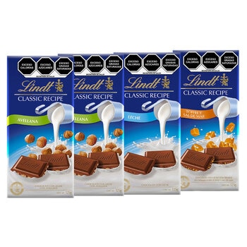 Lindt Barras de Chocolate, Avellana y Caramelo 4 pzas de 125 g