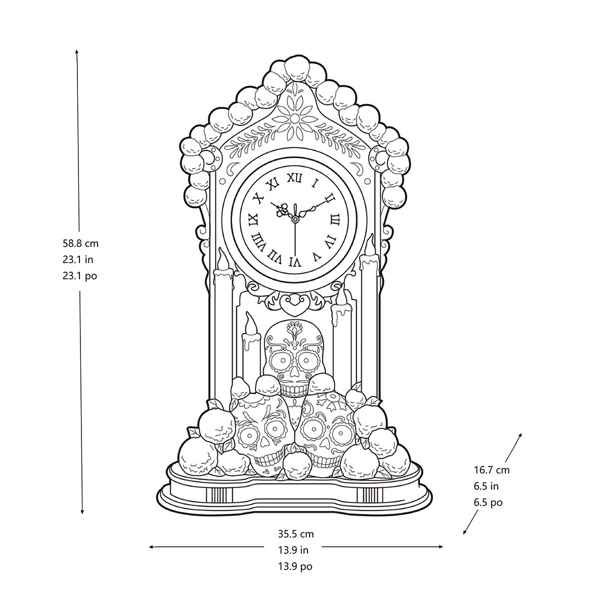 Reloj Decorativo de Día de Muertos