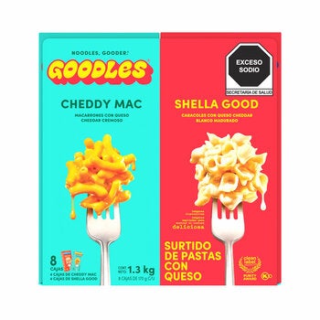 Goodles Surtido de Pastas con Queso 8/170 g