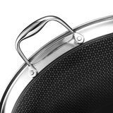 Hexclad, Sartén Híbrido Acero Inoxidable 35 Cm con Tapa Hexclad, Sartén Híbrido Acero Inoxidable 35 Cm con Tapa