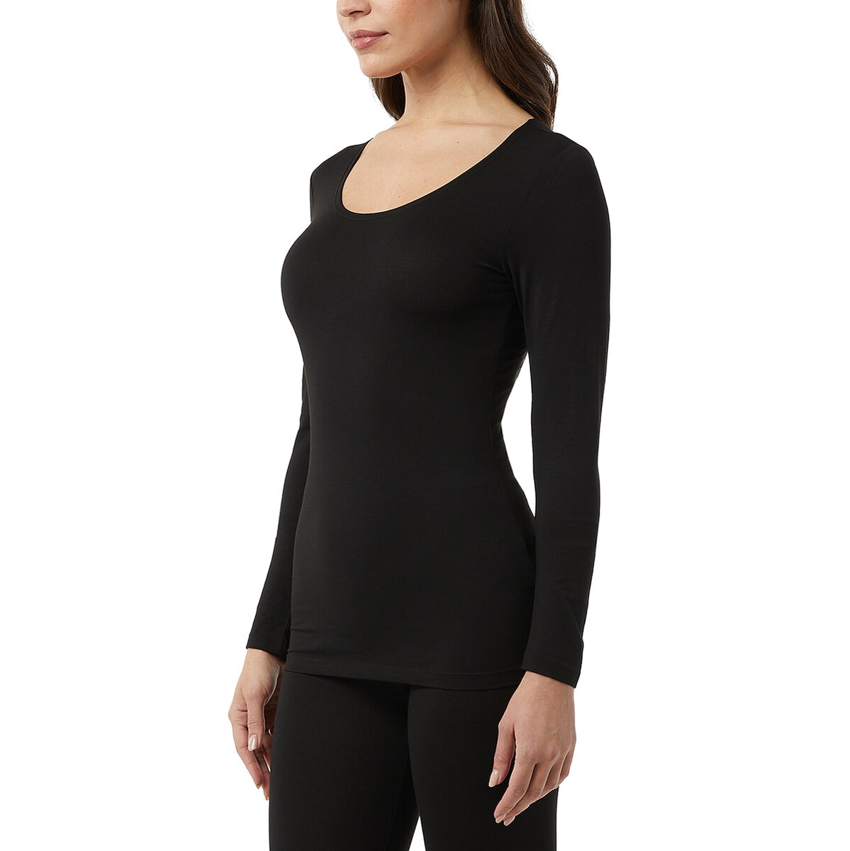 32 Degrees Heat Camiseta térmica para dama Negro Chica