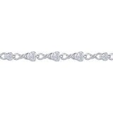0.90ctw, Pulsera de Diamantes, 17.78cm, Corte Redondo, Oro Blanco 14K