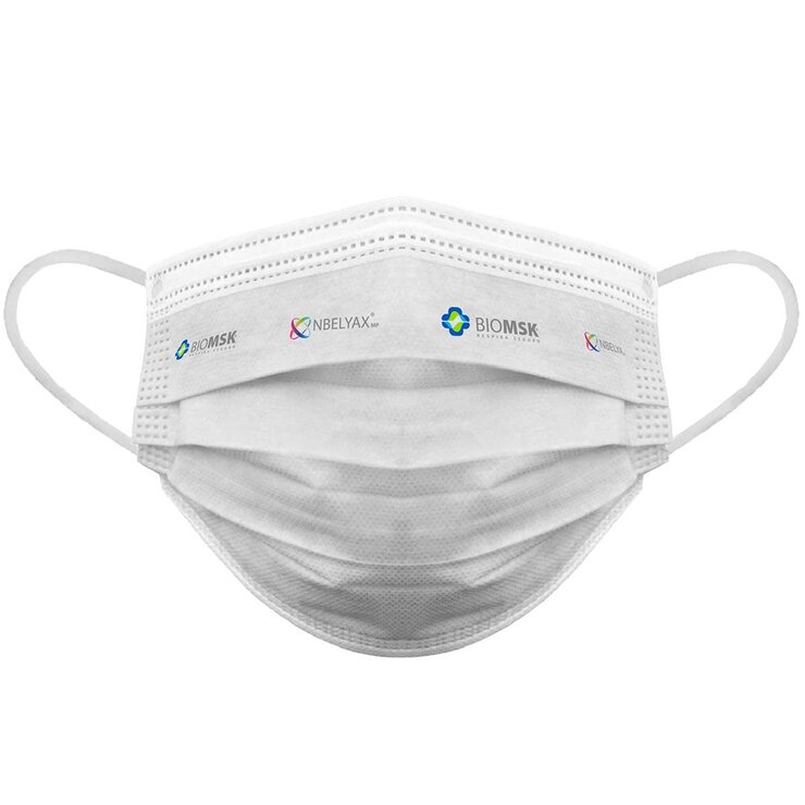 Biomsk Cubrebocas Reutilizable para Adulto Caja con 50 Piezas (25 blancos y 25 negros)