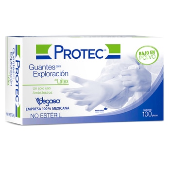 Protec Guantes de Látex Chico 100 pzas