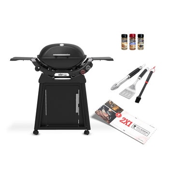 Weber, Q2800N+ Asador de Gas con Carrito + Accesorios + Grill Academy