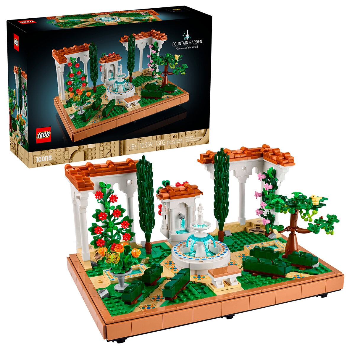 LEGO Icons Jardín con Fuente