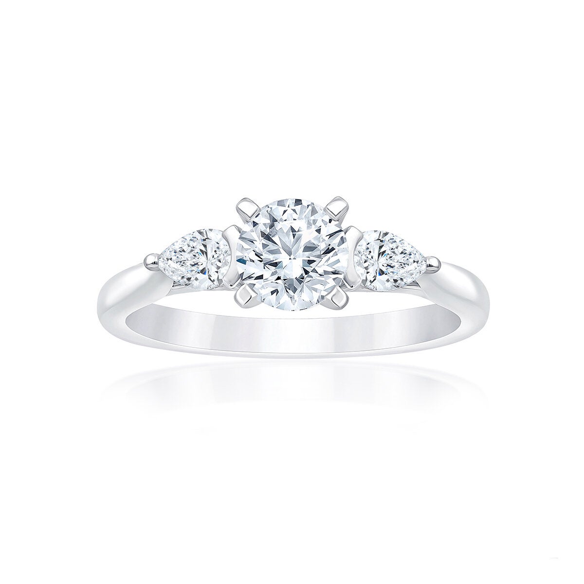 Anillo de Compromiso, 0.98 ctw Diamantes, Oro Blanco de 14K Anillo de Compromiso, 0.98 ctw Diamantes, Oro Blanco de 14K