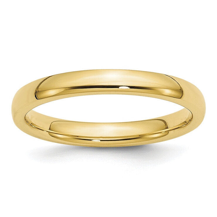 Argolla de matrimonio, Comfort Fit, 3mm, Oro Amarillo de 14K, Talla 7