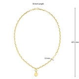 Collar con Dije de Corazón, Roro Amarillo 14k Collar con Dije de Corazón, Roro Amarillo 14k