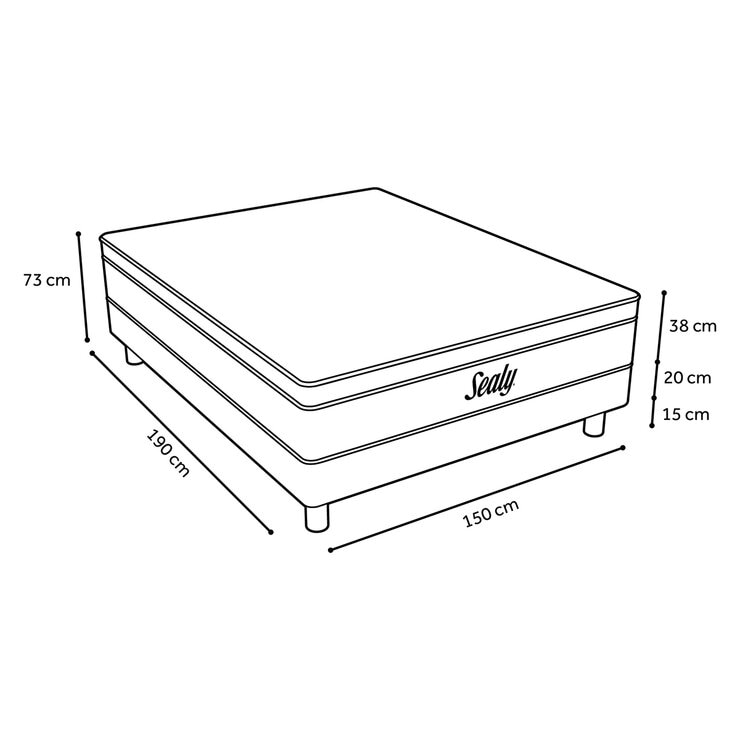 Sealy, Embody Soft Red, Colchón y Box Queen Size