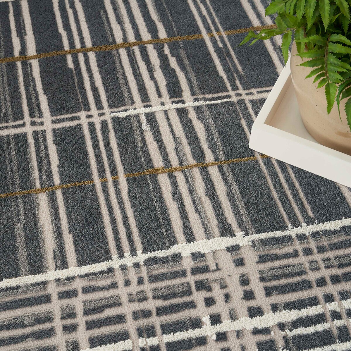 Nourison Reclaimed, Tapete Decorativo 238 cm x 299 cm, Gris