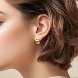 Aretes, Arracadas 'C', Oro Amarillo 14K