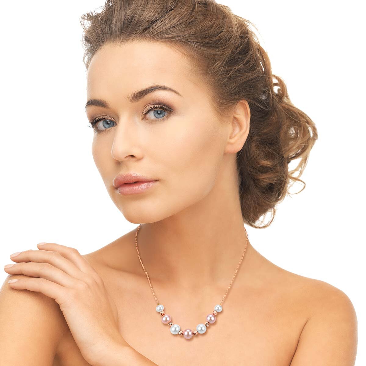 Collar de Perla, Oro Rosa de 14K