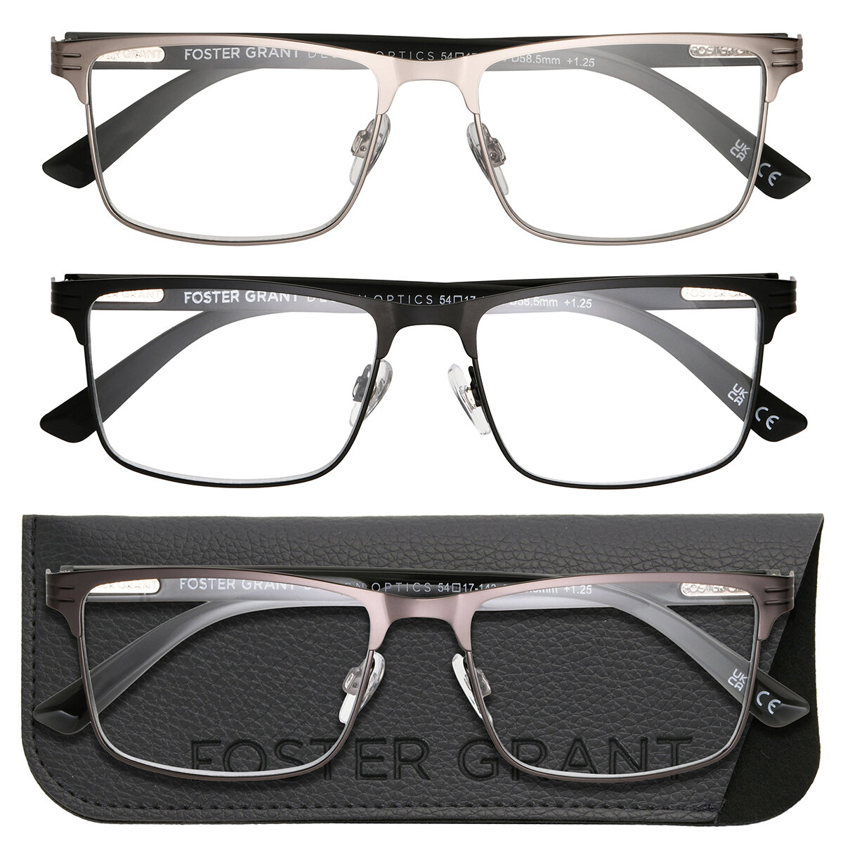 Foster Grant, Lentes de lectura, Dioptría +2.75 para Caballero Foster Grant, Lentes de lectura, Dioptría +2.75 para Caballero