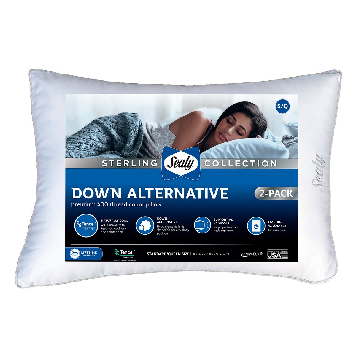 Almohada Sealy estándar Biodensity blanco