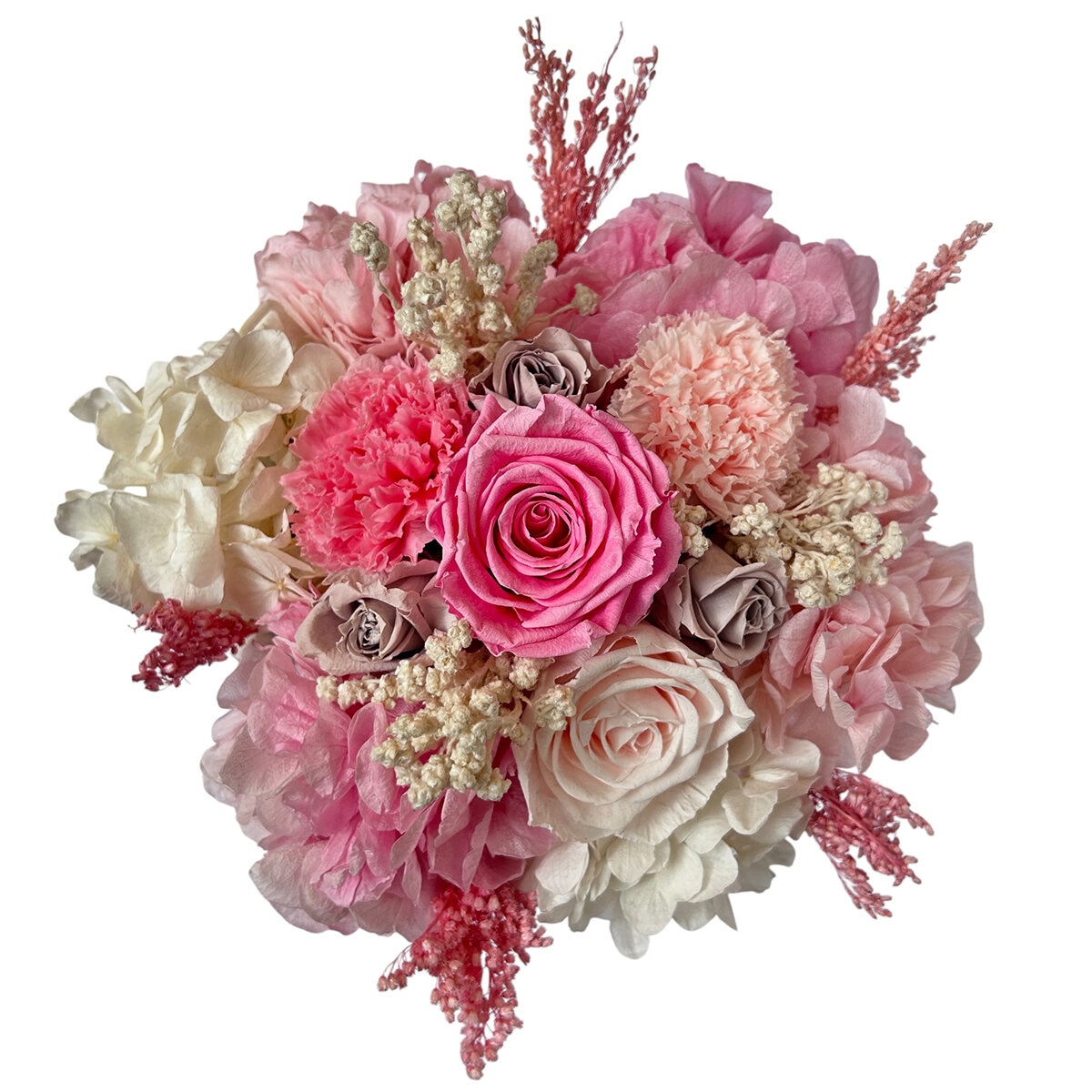 Alive, Bouquet Mix Rosa, Caja blanca, Duración 6 Meses.