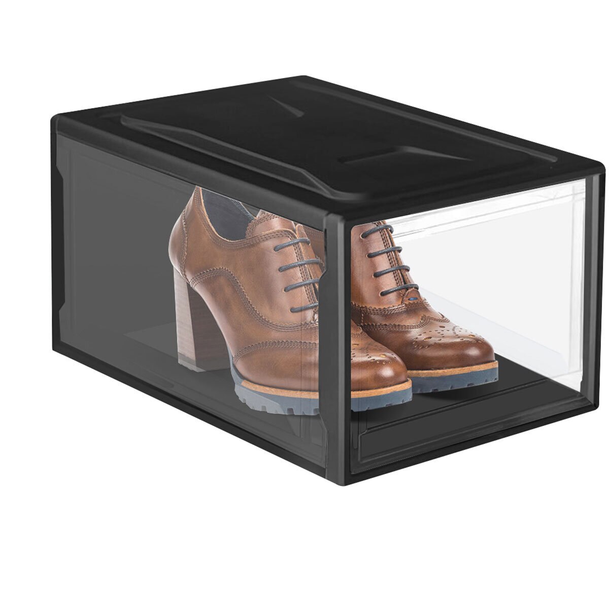 AG Box, Set de 4 Cajas de Zapatos Apilables Premium, Tran