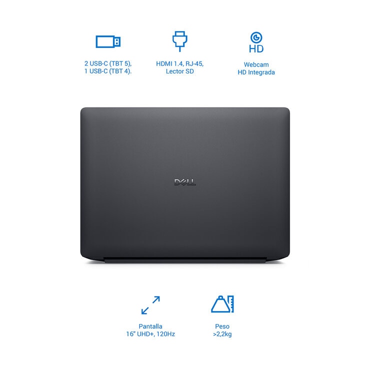 DELL Pro Max 16 Premium Laptop 16" Ultra HD+ Tandem OLED Intel Core Ultra 9 64GB 2TB SSD