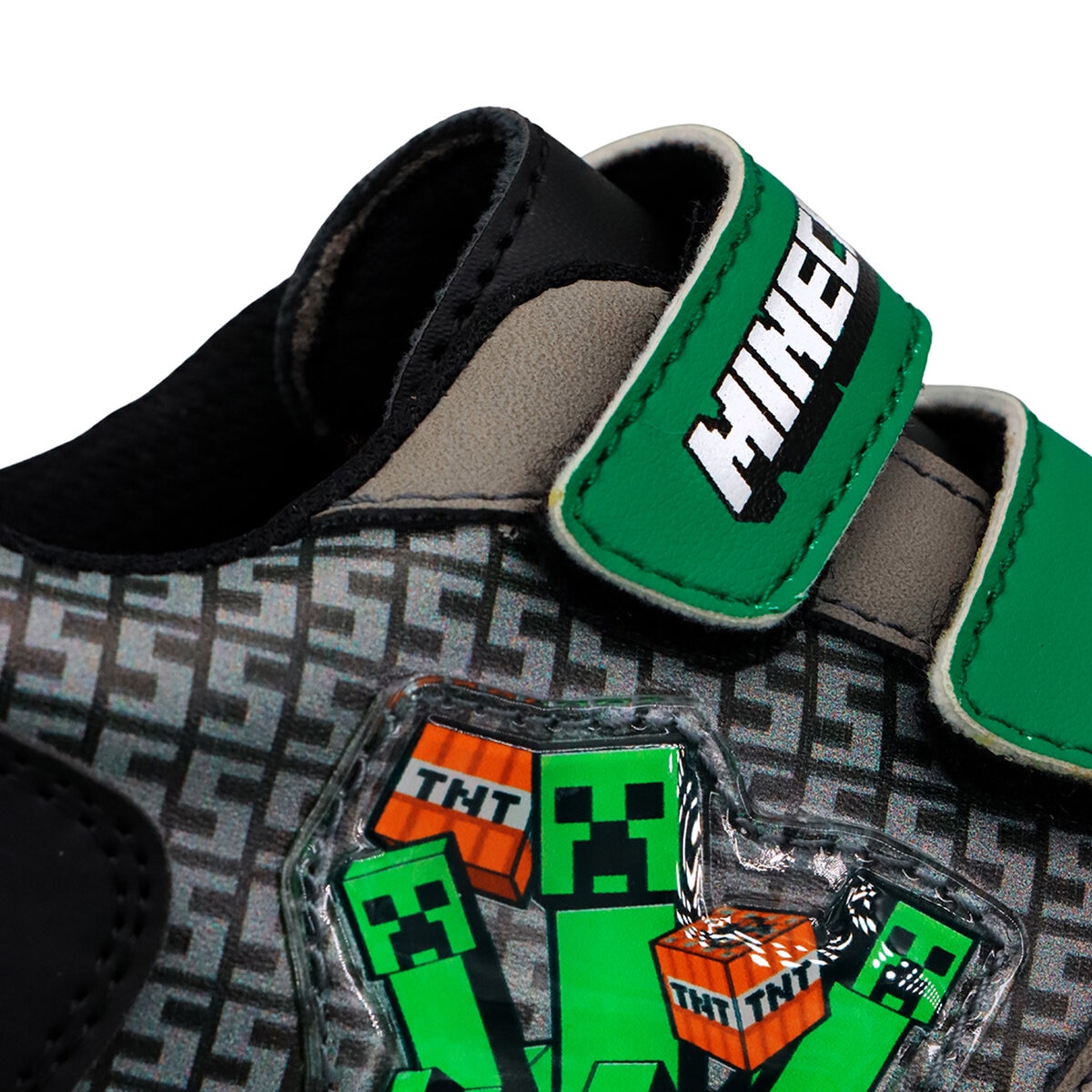 Minecraft Creeper, Tenis Original con Luces, Color Negro-Verde para Niño, Varias Tallas