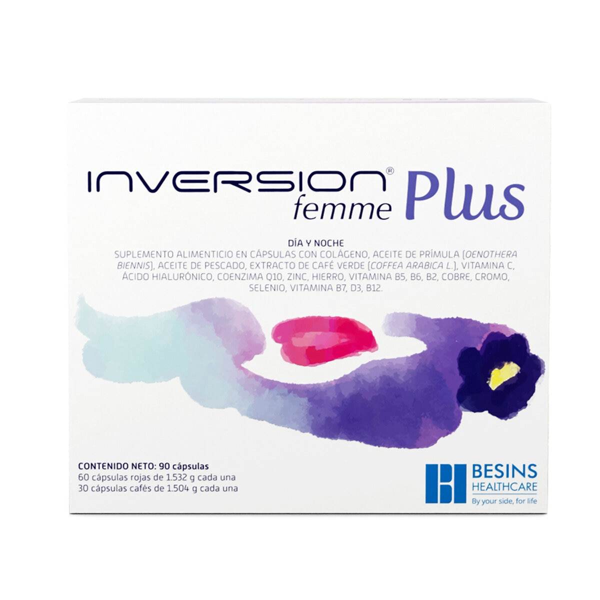 Inversión Femme Plus 60 Cápsulas Rojas y 30 Cápsulas Café