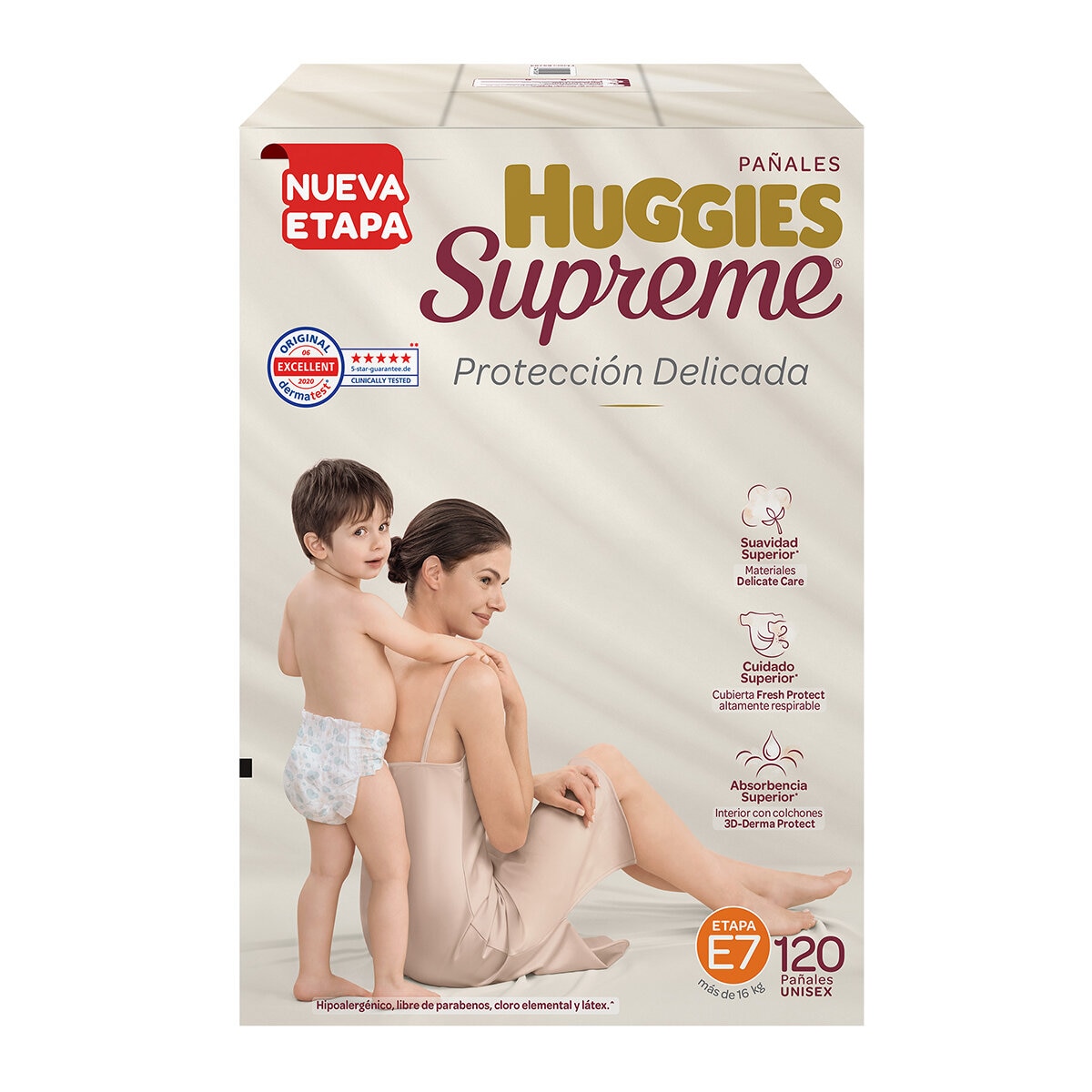 Huggies Supreme Platino Pañales Etapa 7 Unisex 120 pzas