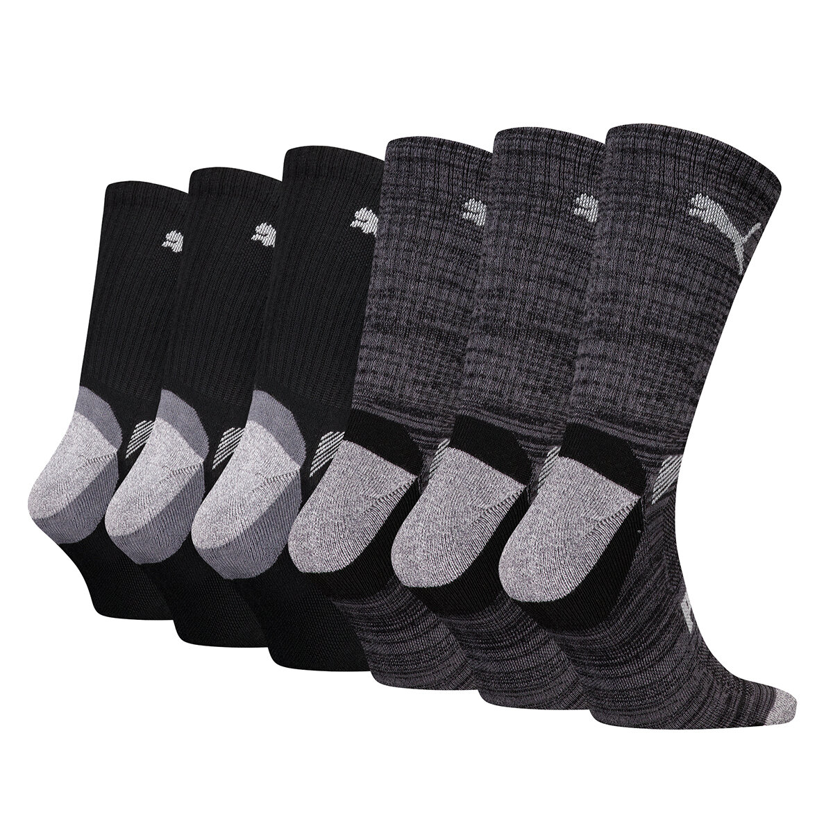 Puma Calcetines para Caballero 6 piezas Negro