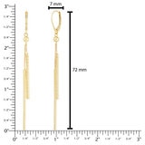 Aretes de Barra Colgantes, de Oro Amarillo de 14K