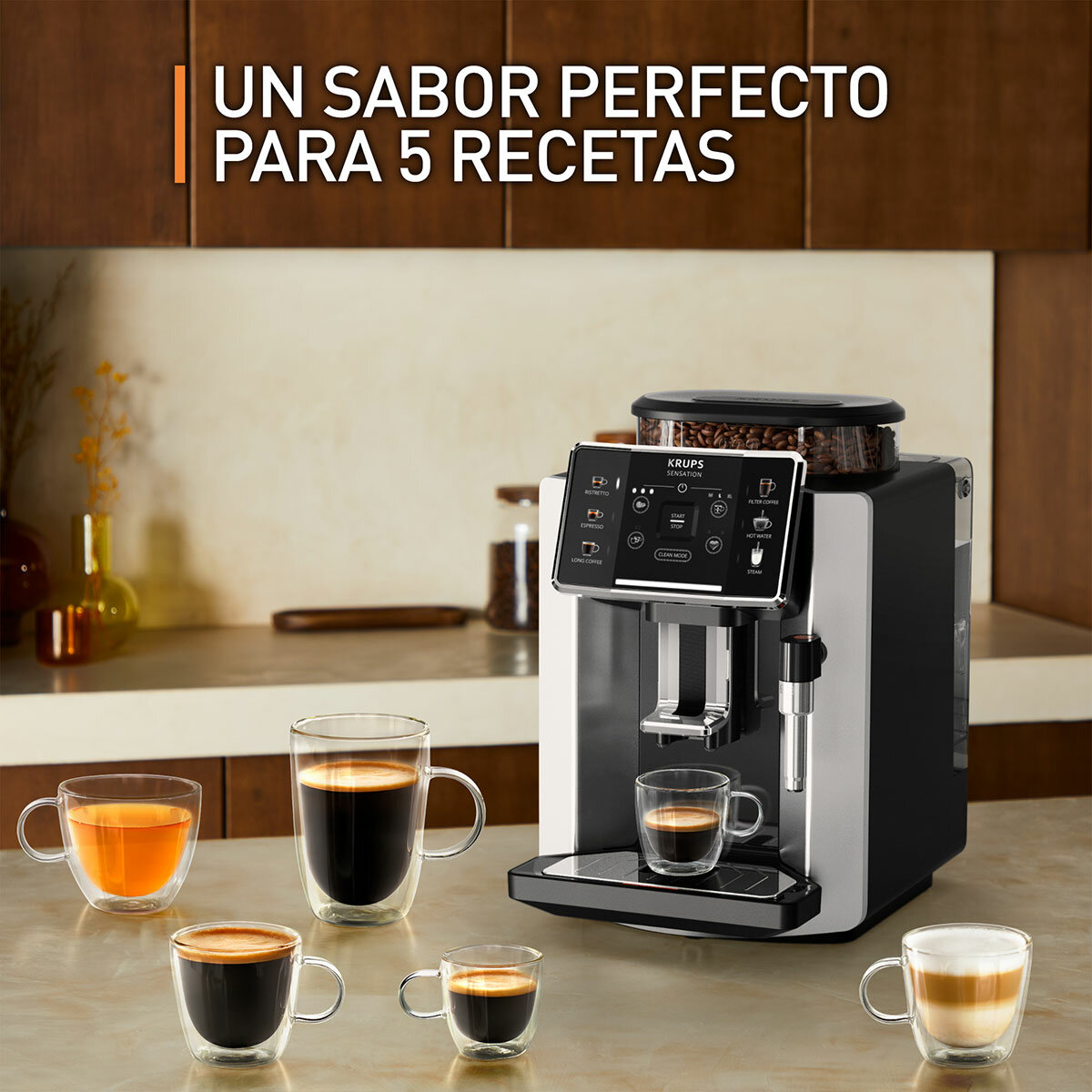 Krups Cafetera Automática Sensation incluye kit de mantenimiento