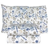 Flannel From Portugal, Juego de Sábanas de Franela, Tamaño Matrimonial 4 Piezas, Floral