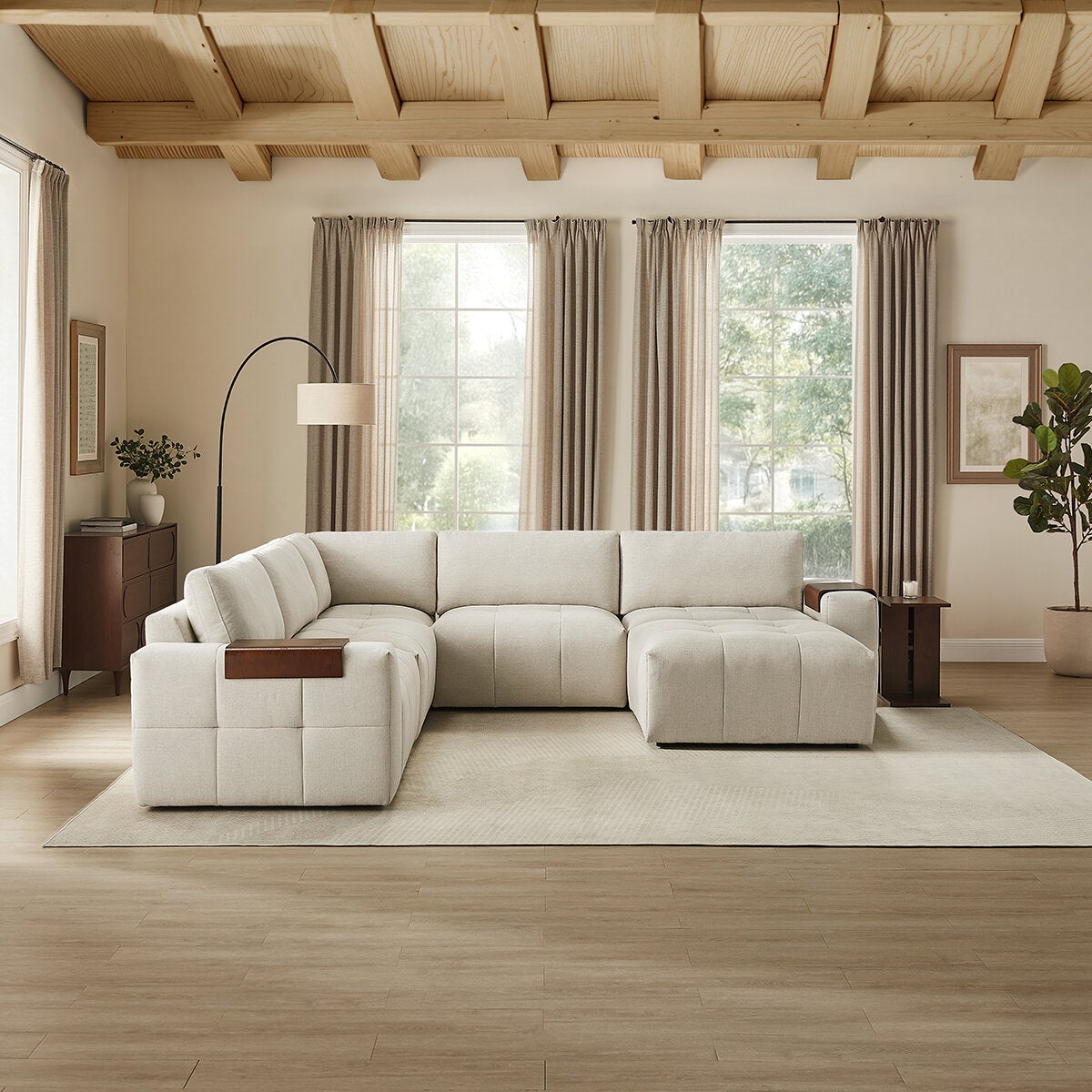 Aiden & Ivy, Paige, Seccional Modular de 6 Piezas con Otomano